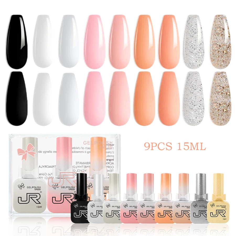 JR 9-Piece Gel Nail Polish Set